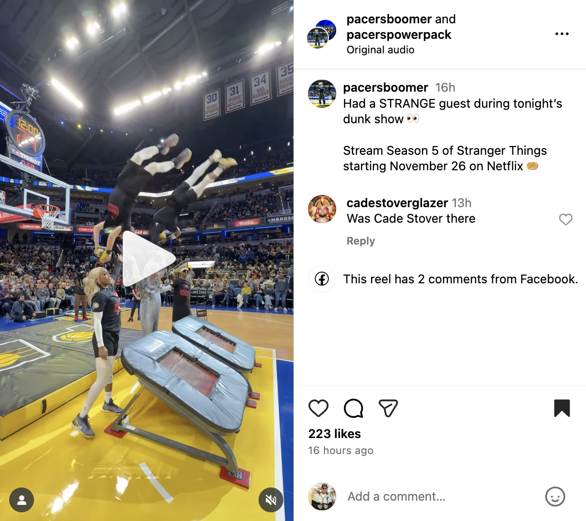 Pacers Boomer - Instagram In - Feed Post 1